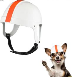 Caps ATUBAN Dog Helmet Motorcycle Pet Helmet for Small Dog Cat Hard Safety Cap with Adjustable Belt Head Protection for Puppy Riding