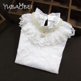 T-shirts Spring Autumn Winter Girls Blouse Shirts Baby Teenager School Girl Tops Cotton Lace Long Sleeve Kids Shirt Children Clothes