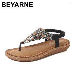 Casual Shoes Woman Sandals Rhinestone Open Toe Fashion Female Solid Colour Summer Beach Sandalias Non-Slip Chaussure Femme