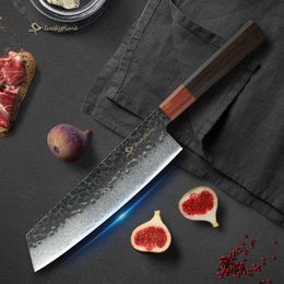 Kitchen Damascus cutting knife Hand forged steel knife Chef's knife 8 inch kitchen knife Fish knife Western chef's knife Q240422