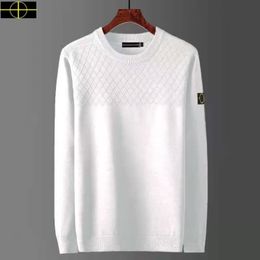 Large Clothing Stone New Men's Long sleeved Knitted Sweater Island 2024 Autumn/Winter New Men's Plus Size Loose Round Neck T-shirt Sweater 5XL-04-025