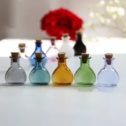 Decorative Figurines 1/2/3pcs Mini Small Glass Bottle With Cork Stopper Jars Doll House Vase Vial Tiny Wedding Vials Message Favour