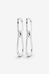 Authentic 100 925 Sterling Silver ME Single Hoop Link Earrings Set Fashion Women Wedding Engagement Jewellery Accessories34710934795093