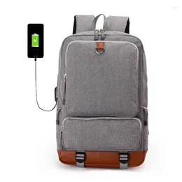 Backpack Men's Luminous Student School Bags External USB Charge Laptop Backpacks Teenagers Travel Bag Mochila Escolar