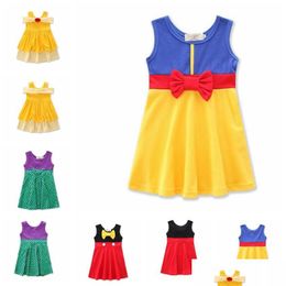 Clothing Sets Summer Girls Sleeveless Dress Mermaid Kids Princess Dresses With Bow Ins Girl Casual Cosplay Costume Drop Delivery Baby, Dhuas