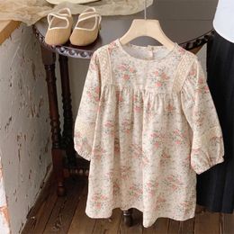 Girl Dresses Spanish Flower Lace Girls Dress Spring Autumn Toddler Kids Casual Loose Soft Breathable Baby Cotton Child Tutu