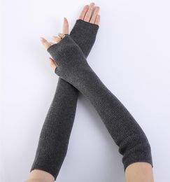 New Women Finglerless Gloves Pure Colour Fine Yarn Soft Fashionable Warm Open Finger Gloves Women Cashmere Half Finger Arm Sleeve5604670