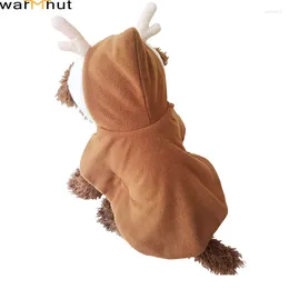 Dog Apparel WarmHut Cat Elk Cloak With Hood For Christmas Pet Cute Funny Cosplay Dresses Puppy Animal Winter Warm Outfits Clothes 1 Pc