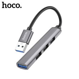 Hubs Hoco Aluminum Alloy USB to USB3.0 2.0 Hub Extension 4 Port Splitter OTG Adapter For Lenovo HUAWEI Xiaomi PC Computer Accessories