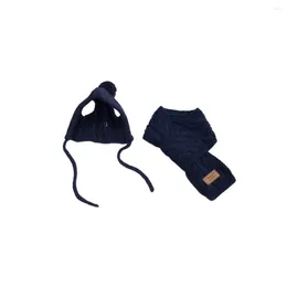 Dog Apparel Winter Pet Hat Scarf Set Animal Breathable Beanie Neckerchief Kit