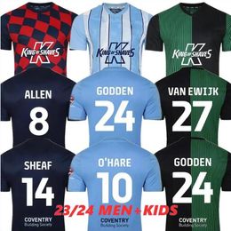 2023 2024 Coventry City soccer jerseys 24 25 O Hare Sheaf Gyokeres Godden Hamer home Away blue men kids kit football shirts tops camiseta de futbol S-XXL Tops