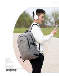 Backpack 17.3 Laptop Large Waterproof School Backpacks USB Charging Men Business Travel Bag Oxford Cloth