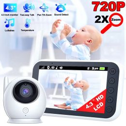 Monitors Wireless Video Baby Monitor 720P HD 4.3 inch Screen 2 Way Audio Night Vision Baby camera with Pan Tilt 2x zoom and lullaby VOX