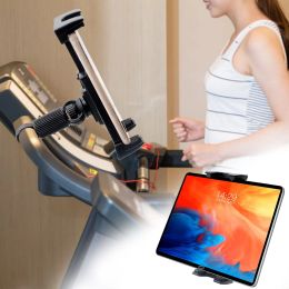 Stands Exercise Bike Tablet Holder, Treadmill Exercise Gym Tablet Mount Adjustable Indoor Handlebar Bracket for 4.512.9inch Device