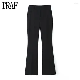 Women's Pants 2024 Black Flare For Women Office High Waist Spring Flared Woman Trousers Streetwear Basic