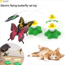 Toys Rotating Electric Flying Butterfly Cat Toy Flying Bird Automatic Cat Teaser Toys Intelligent Training Fun Plaything Pet Supplies