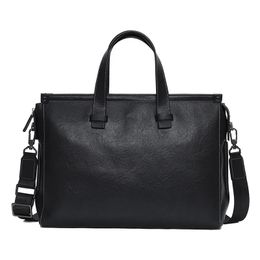 Fashion Men Bags Vegetable tanned Geuine Leather 15 inch Laptop Briefcase Casual Handbag Male Shoulder 240418