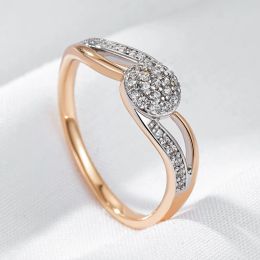 Bands Wbmqda Sparkling Bridal Wedding Ring For Women 585 Rose Gold Silver Color Full Zircon Setting Luxury Fashion Jewelry Accessories