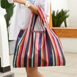 Bags Big EcoFriendly Folding Shopping Bag Reusable Portable Shoulder Handbag for Travel Supermarket Fashion Pocket Tote Women Bag