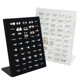 Display Fashion Black/Gray Velvet Display Case Jewellery Ring Displays Stand Board Holder Storage Box Jewellery Gifts Box