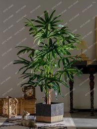 Decorative Flowers Bamboo Palm Tree Sunflower Plant Indoor Artificial Bionic Green Pot Landscaping Decoration