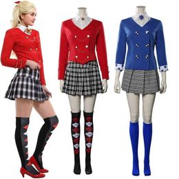 Anime Kostümleri Kadın Müzikal-Teronika Cosplay Grows Kıyafetleri Hallown Heathers The Musical Come Etek Takım Y240422