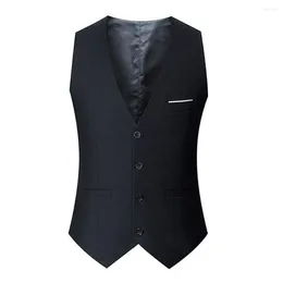Men's Tank Tops Men Vest V Neck Waistcoat 1 Pcs Button Casual Comfortable Durable Polyester Regular Sleeveless Solid Colour