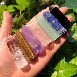 Jewellery 1 Pc Natural Crystal Tower 7 Chakras Point Amethyst Rose Quartz Reiki Healing Stone Home Decor Specimen Mineral