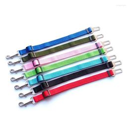 Dog Collars Pet Cat Collar Car Safety Belt 10 Color Adjustable Lead Leash Harness Small Dogs Kitten Supplie Accessories Travel Clip