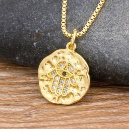 Pendant Necklaces Drop Hamsa Oendant Necklace For Women Collares Gold Colour Palm Fatima Party Holiday Jewellery GiftPendant PendantP316z