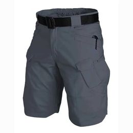 Mäns byxor Mens Tactical Shorts med multifickor Casual Hållbar vattentät cargo -shorts för utomhus vandringsvandring Y240422