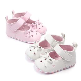 Fashion Infant Girls Shoes Soft Sole Footwear Toddler Cute Bows Princess Dress Flat for 1 Year born Birthday Gifts Baby Items 240415