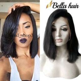 Lace Wigs Bella Hair Gluel Wigs Bob Cut Wigs Frontal Human Hair Bob Lace Wig for Black Women Cuticle Short Bob Lace Wigs Nautral Hairline 91