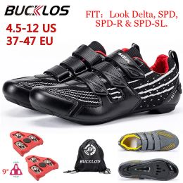 Shoes BUCKLOS Cycling Sneaker SPD SPDSL LOOK DELTA Road Bike Shoe Breathable Men Cycling Sneaker with Cleat 3747 Bike Equipment