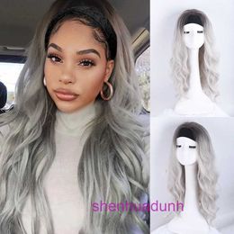 Designer human wigs hair for women Wig headsets scarves long curly dyed synthetic Fibre high-temperature silk natural fluffiness all available direct sale
