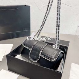 designer card case bag chenel Wind Womens Bag/Fashion Heavy Industry Chain Bag/Internet Celebrity Shoulder Diagonal Straddle Bag