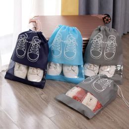 Bags 5pcs/set Shoe Storage Bag With Thickened Nonwoven Fabric Strap Mouth Large Capacity Travel Waterproof Shoe Bag Moistureproof