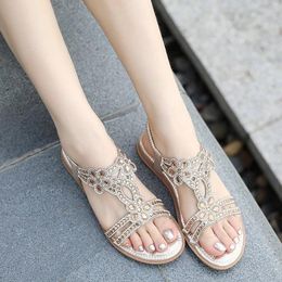 Casual Shoes Summer Women 1cm Platform 3cm Wedges Low Heels Sandals Female Luxury Large Size Soft Bling Colourful Comfortable Bohemian