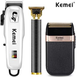 Clippers Kemei Men Electric Shavers Waterproof Foil Razor Precision Beard Trimmer Twin Blade Rechargeable Barber Haircut Machine Men