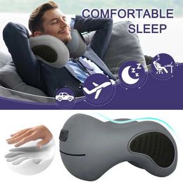 Electric massagers Portable U Shaped Memory Foam Neck Pillow Soft Slow Rebound Space Travel Pillow Sleeping Aeroplane Pillow For Travel Camping Rest Y240422