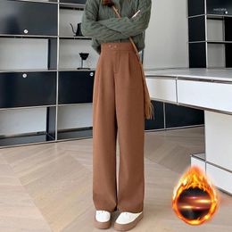 Women's Pants High-waisted Cotton Velvet Draped Wide-legged Female Fall And Winter Padded Warm Loose Big Yards Straight Casual