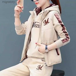 Women's Tracksuits Chimwomen - Womens hooded patchwork sportswear casual wear bodysuits Wstring documents autumn winter yq240422