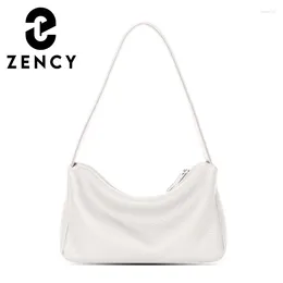 Shoulder Bags Zency 2024 Genuine Leather Trend Fashion Underarm Bag For Women Retro High Quality Casual Hobos Tote Handbag Female