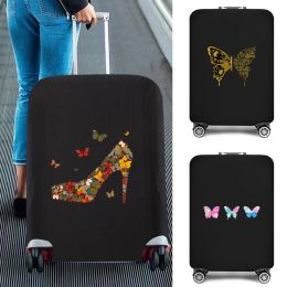 Accessories 2022 Travel Suitcase Protective Cover for 18''28'' Travel Accessories Elastic Luggage Trolley Case Butterfly Printed Dust Cover