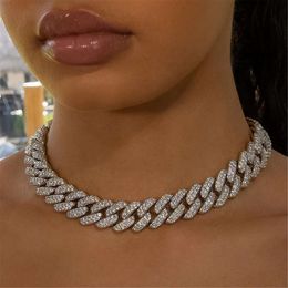 Hip Hop Jewelry Iced Out 925 Silver 13mm Two Rows Moissanite Cuban Chain Necklace