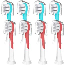 Heads 8pcs Blue and Red children's toothbrush replacement head compatible with Philips toothbrush head,Mini Size for 37 Kids