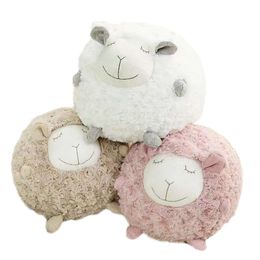 Plush Round White Khaki Pink Stuffed Fat Sheep Toys