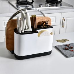Storage Knife Block MultiFunction Knife Holder with Chopping Board Holder Knife Storage Tableware Drainer Holder Kitchen Accseeories