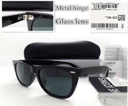 High quality Glass lens Metal hinge Fashion Men Women Plank frame Sunglasses UV400 Sport Vintage Sun glasses With box3366114