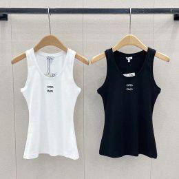 LUOWEE Luxury Designer Women's Knits Tees Tanks T-Shirt Summer Fashion Brands Sexy Navel Camis Embroidered Print Ribbed Cotton Tank Top Shirts Dresses